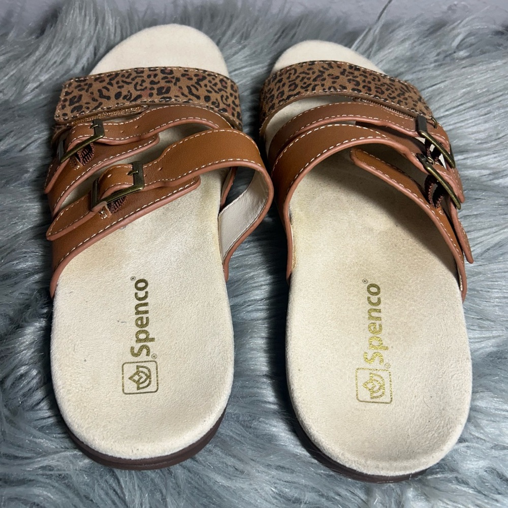 Spenco Footwear Orchid Sandal Saddle Cheetah Sandal Size - Picture 7 of 10